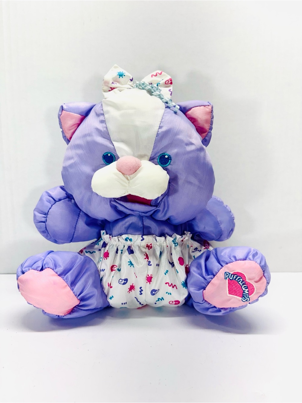 Fisher Price PUFFALUMP “Care For Me” Plush Purple Baby Kitten 1999 Vintage
